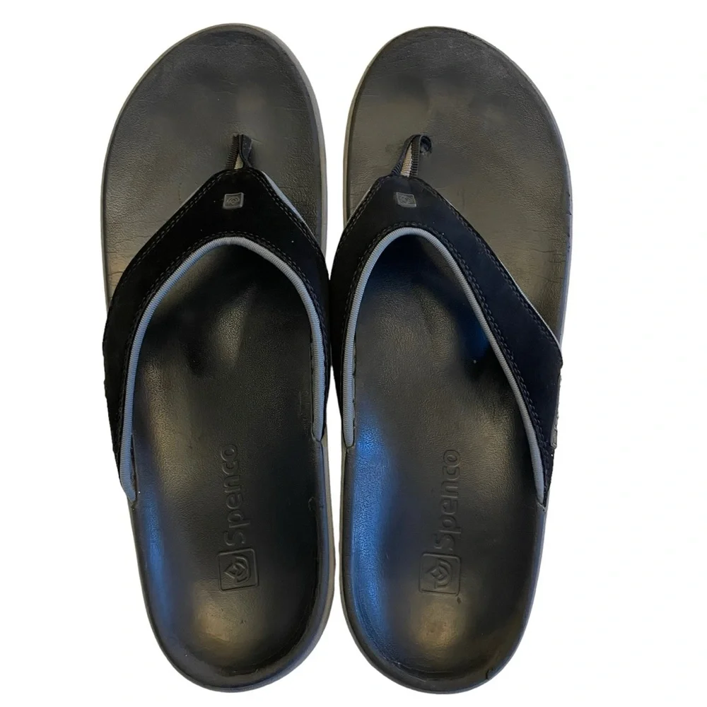 Spenco Men's Polysorb Total Support Yumi Sandals Black/ Pewter. Size 12